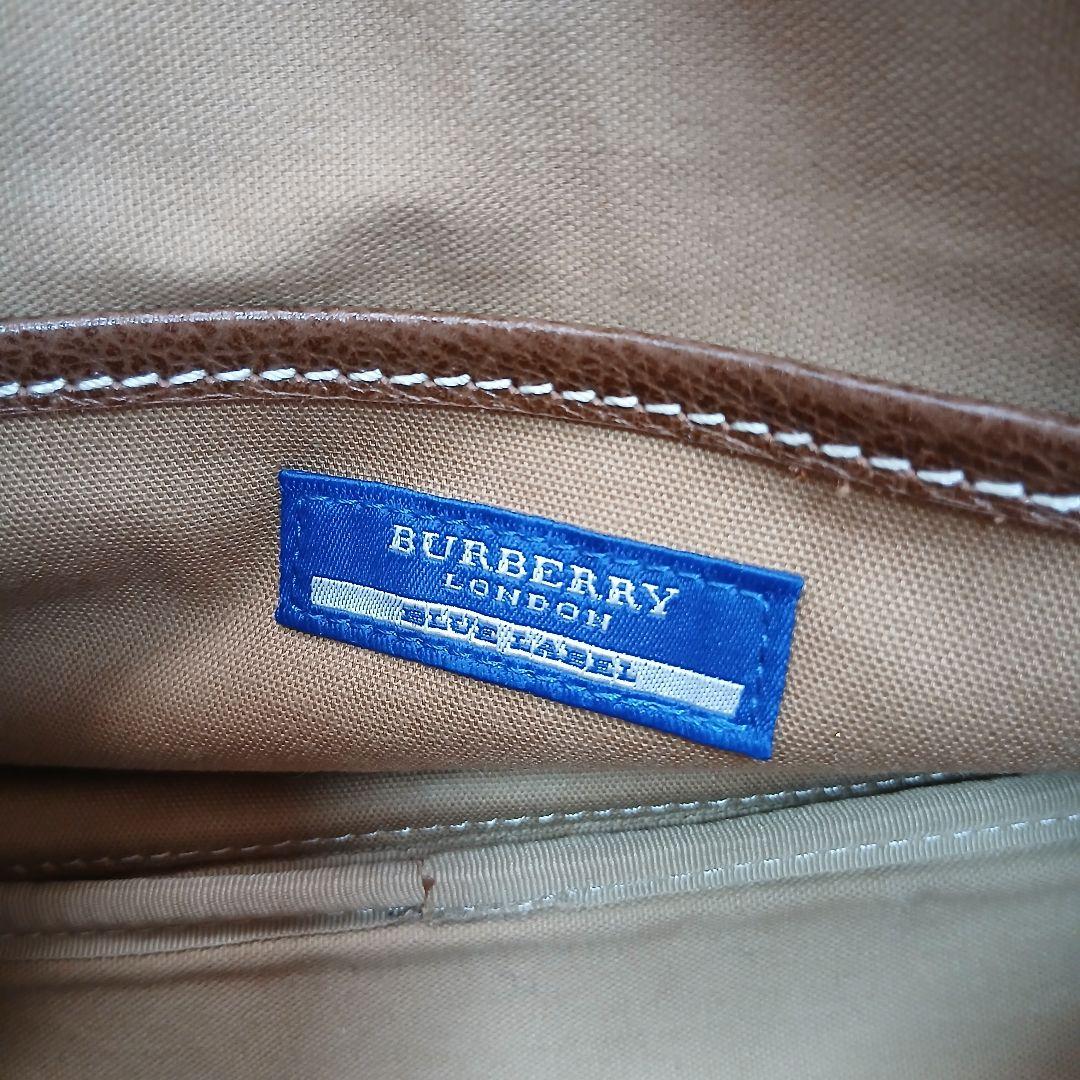 【BURBERRY BLUE LABEL】キャンバス ショルダーバッグ ロゴ刺繍