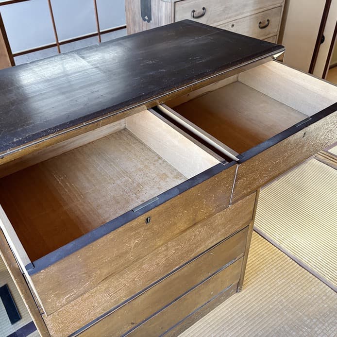 箪笥 木製 6段 120センチ 洋服箪笥 洋服ダンス たんす 昭和レトロ レトロ