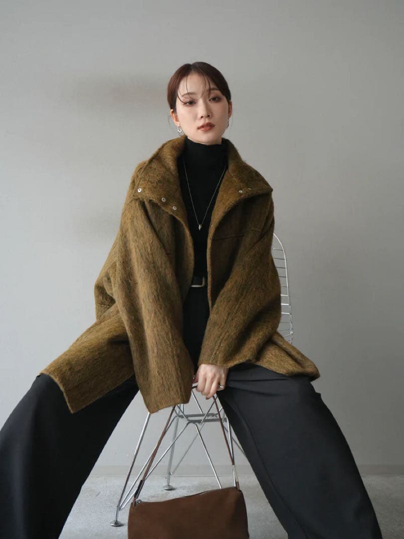 スタンドカラーシャギーコート Lumier リュミエ コート アウター シャギー