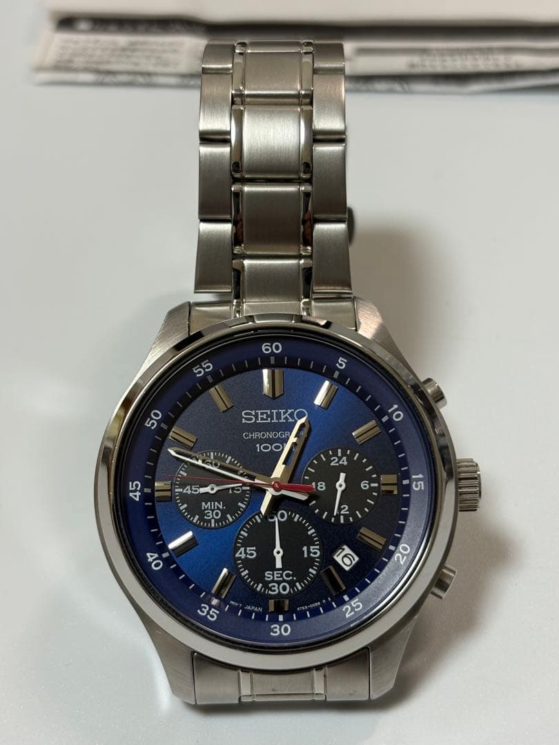 【美品】SEIKO セイコー クロノグラフ 4T57-00B0 クォーツ ブルー