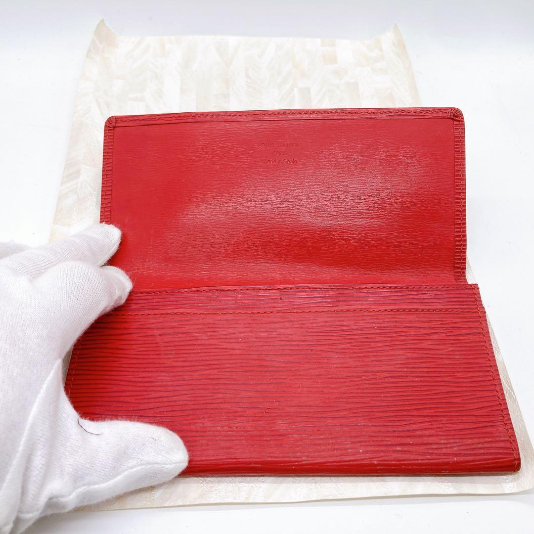LOUIS VUITTON 二つ折り財布 エピ レッド 札入れ CA0936