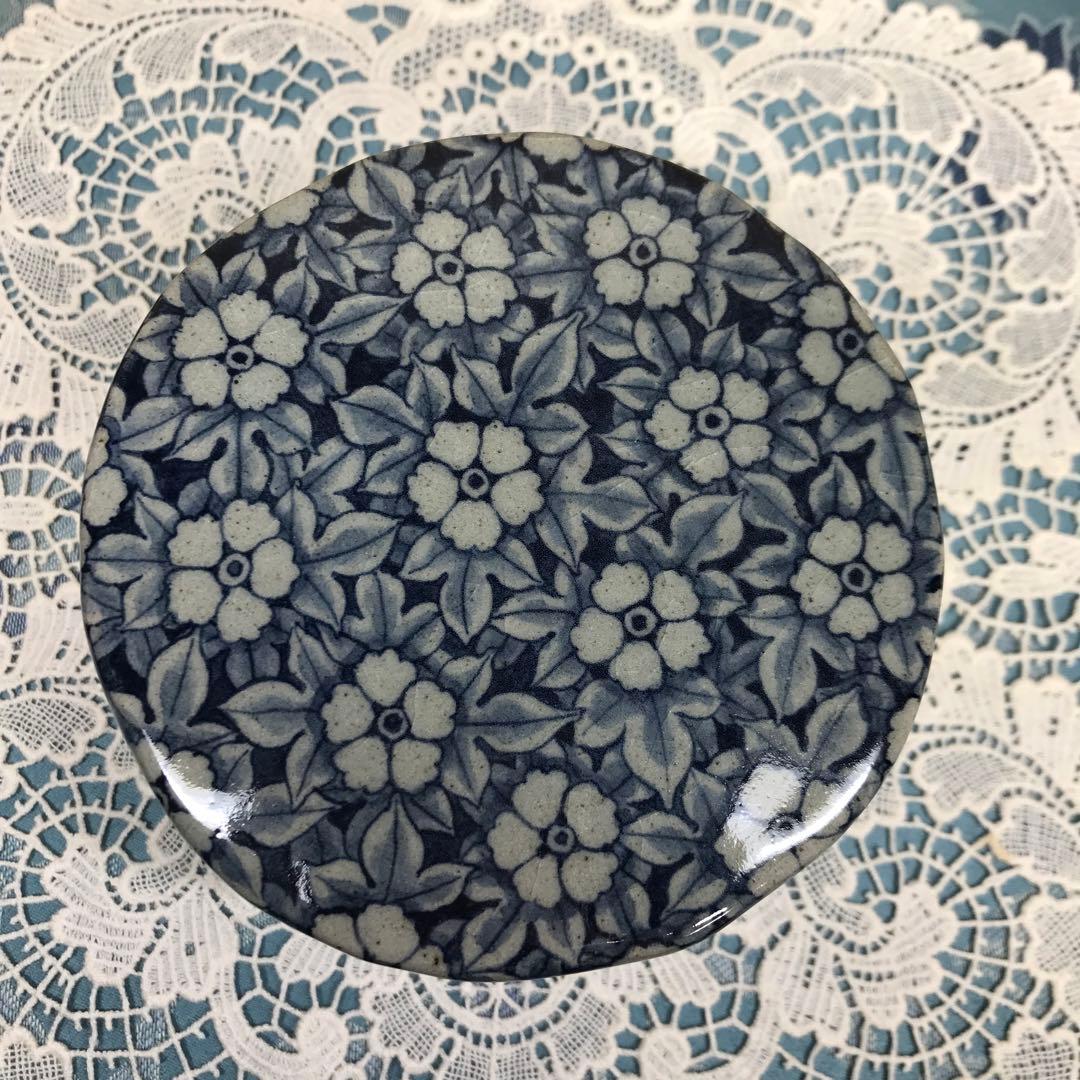 辻修窯 お花がいっぱいの蓋物 お櫃 可愛い陶芸お皿