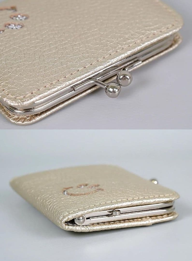 サロンドアルファード　小銭入れ がま口 財布 ケース 本革 スマイル