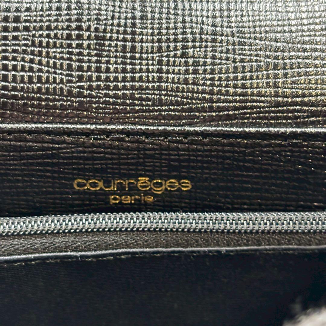 【極美品】クレージュ 2way ハンドバッグ レザー ロゴ金具 ブラック