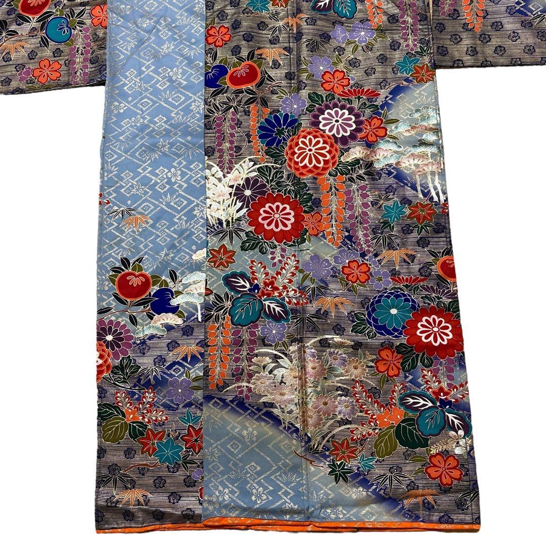 あ969)渋めの色味の振袖㊗️大振袖⑤点セット✨