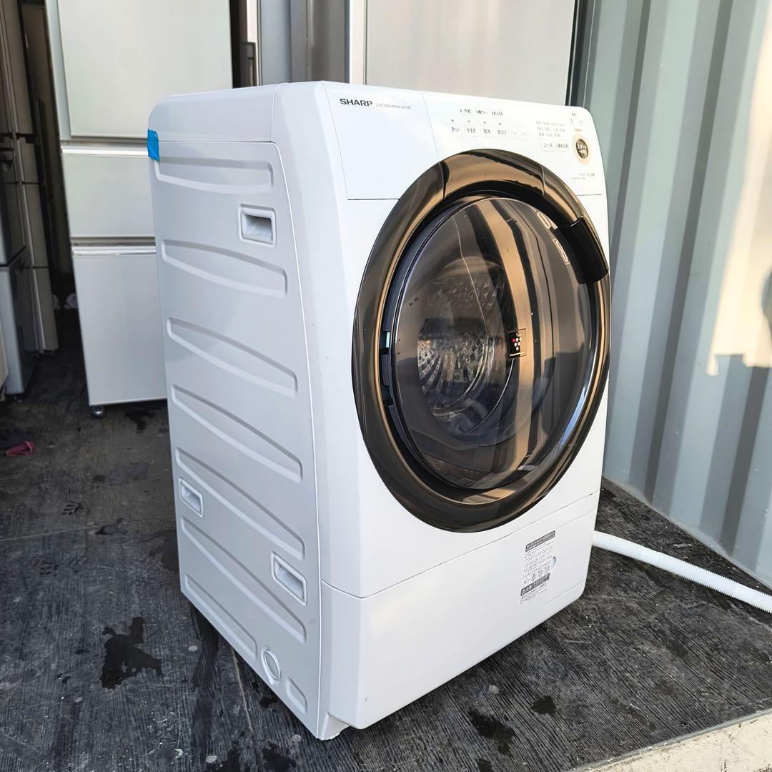 運搬取付無料！おしゃれホワイト純正SHARPドラム式洗濯乾燥機！完動超