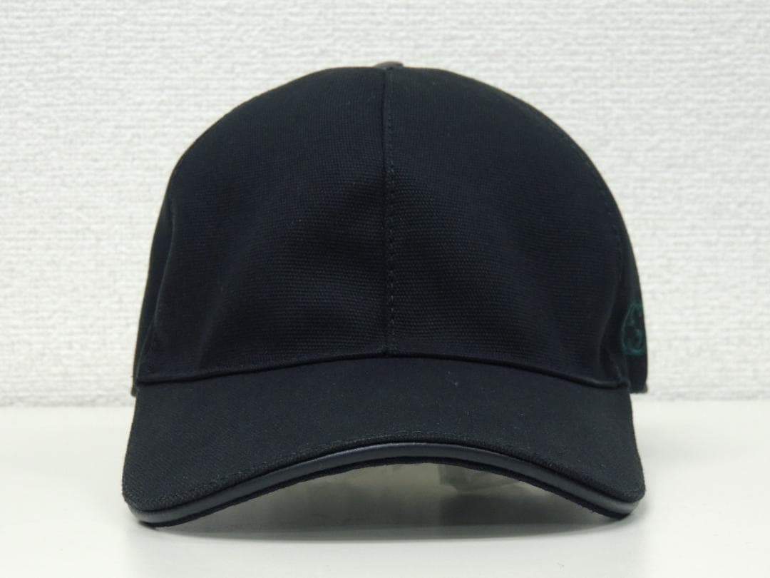 グッチGUCCIインターロッキングGブラックコットンキャップシェリー