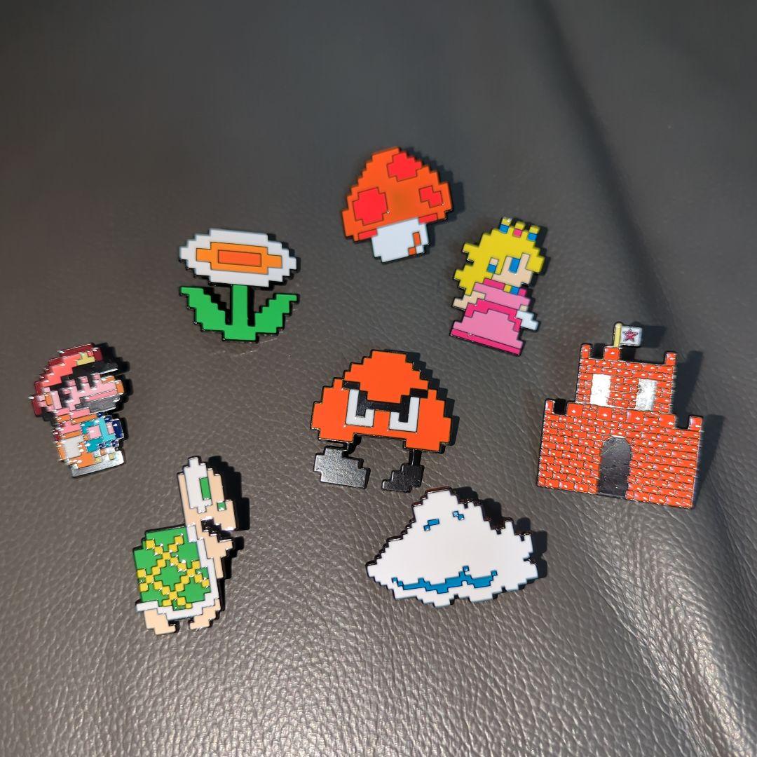 スーパーマリオブラザーズ マリオ ピーチ 8点セット ピンズ ピンバッジ