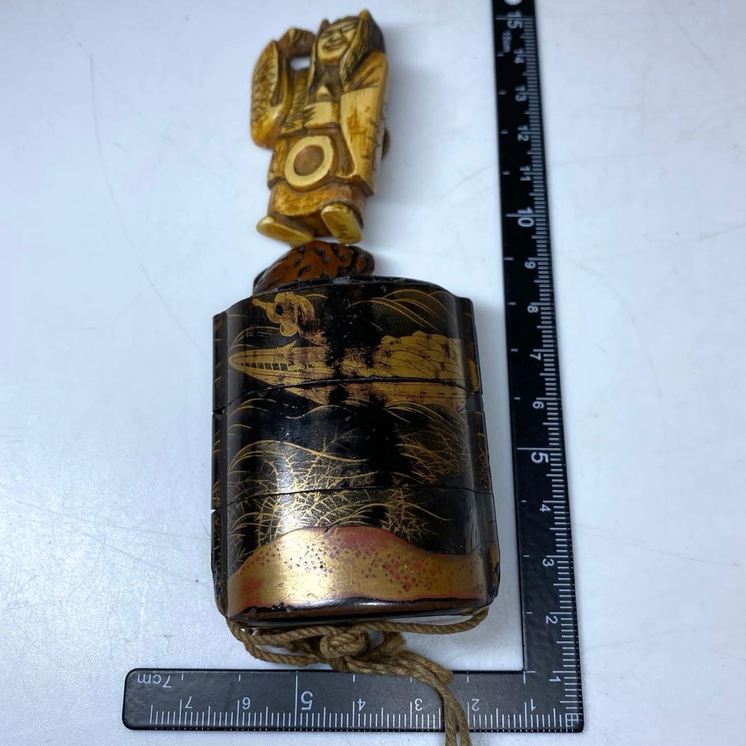 江戸時代　蒔絵印籠　箱付　トヒカル　58g 東N7-1026①