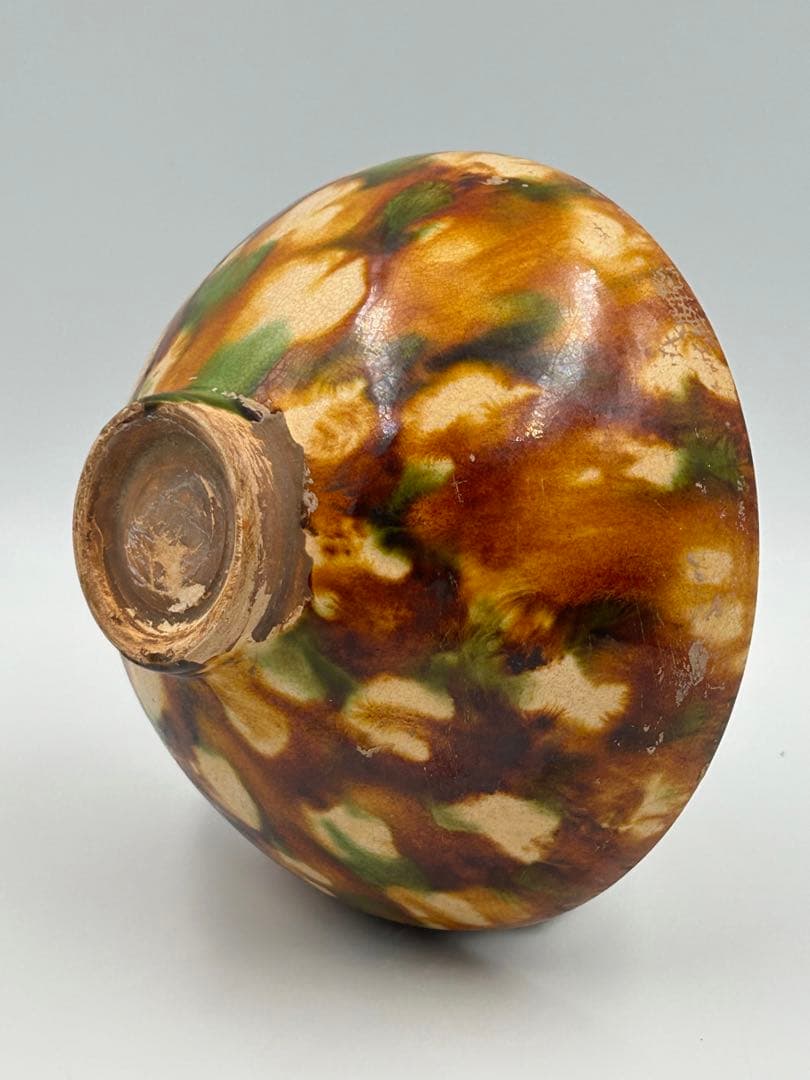 ☆0059宋時代 洛阳雷村窯 三彩釉碗 ☆唐物茶碗 茶道具