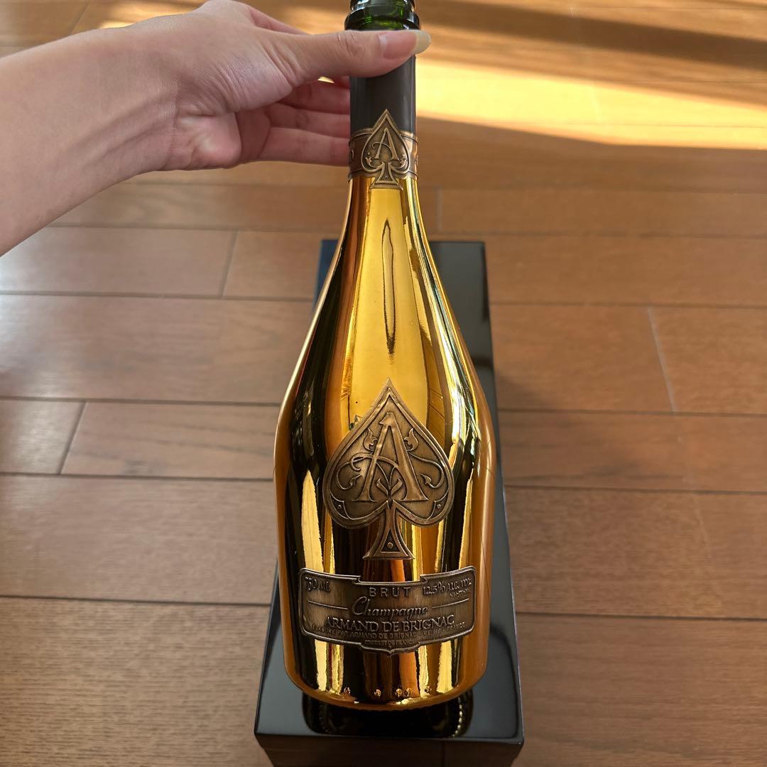 Armand de Brignac シャンパンゴールド空き瓶、専用箱、カバー付き