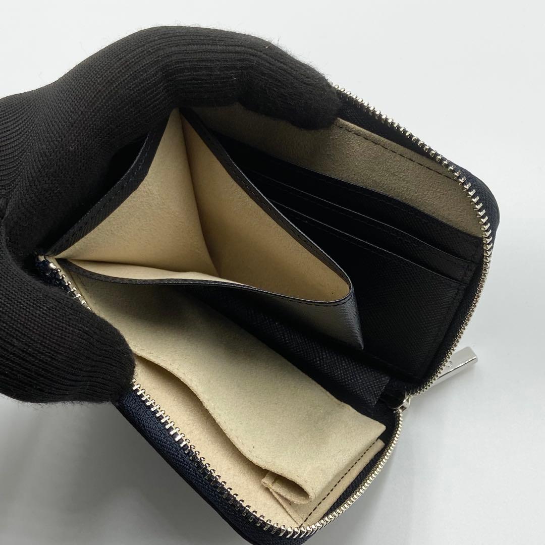 未使用級 ATAO アタオ チェス 折り財布 レザー シェードグレー