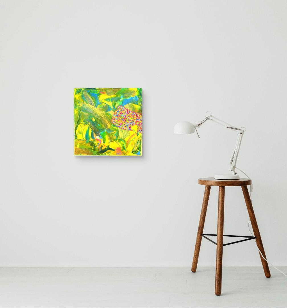 ティーンエイジ /テクスチャーアート 18×18㎝ S0 原画1点のみ モダン