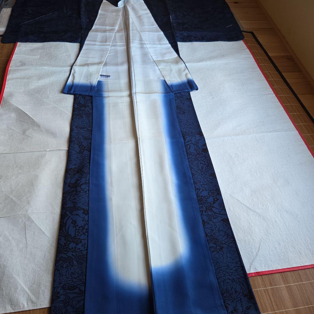 作家物 深い濃藍色 藍染 京友禅染小紋 - メルカリ