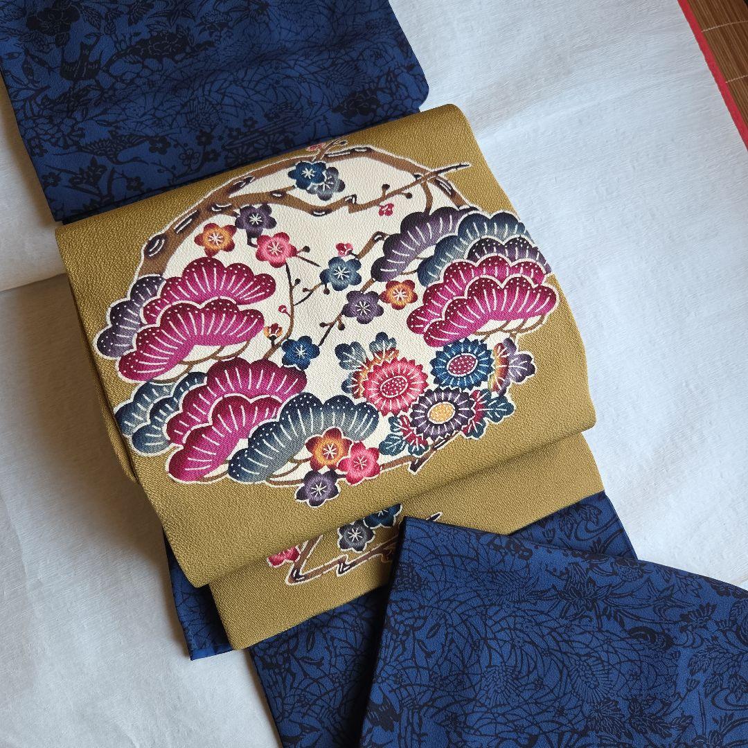 作家物 深い濃藍色 藍染 京友禅染小紋 - メルカリ