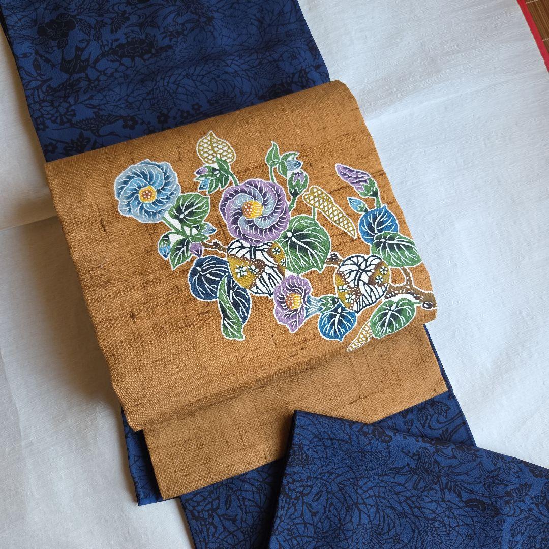 作家物 深い濃藍色 藍染 京友禅染小紋 - メルカリ