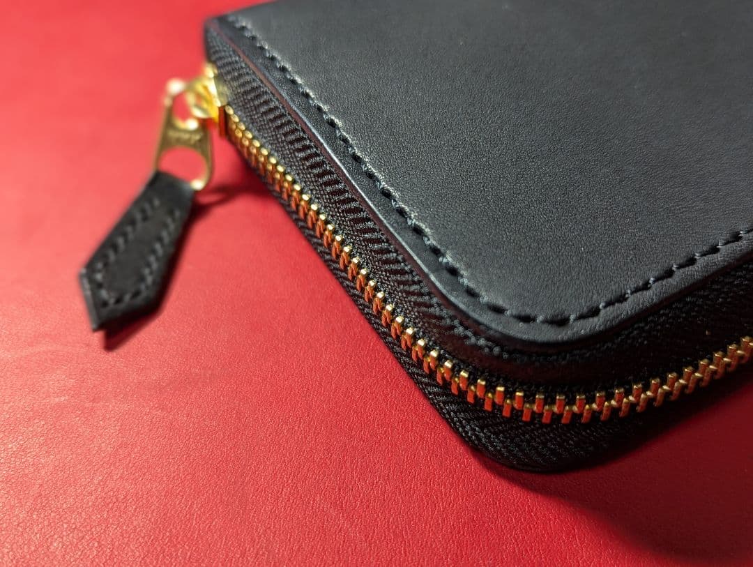 ロングファスナーウォレット カラーヌメ ブラック