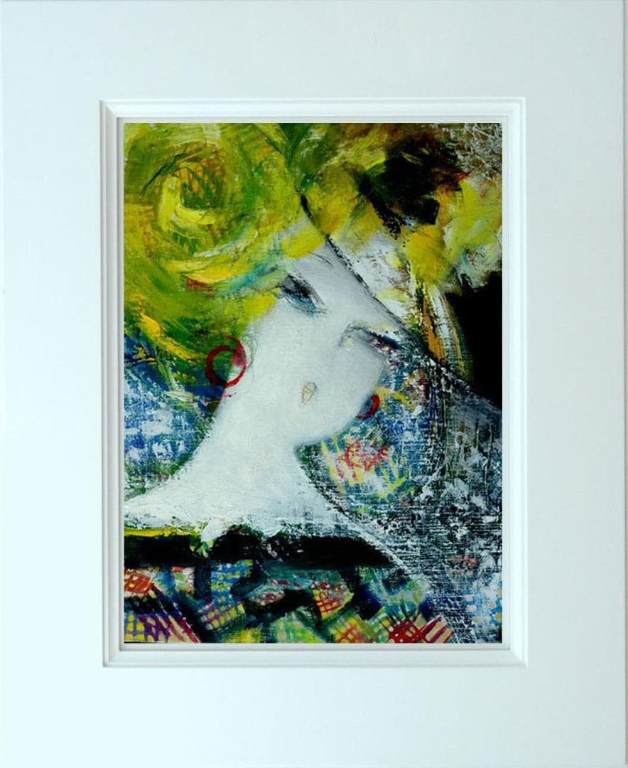 油絵 菅家令子 絵 絵画 インテリア 額付(黒) F6-080312 人物 女性