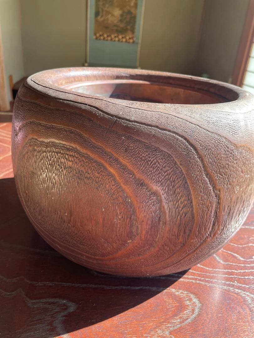 美品 時代 桐火鉢 秋草蒔絵 火鉢 螺鈿入り 茶道具 骨董品 木製火鉢 100