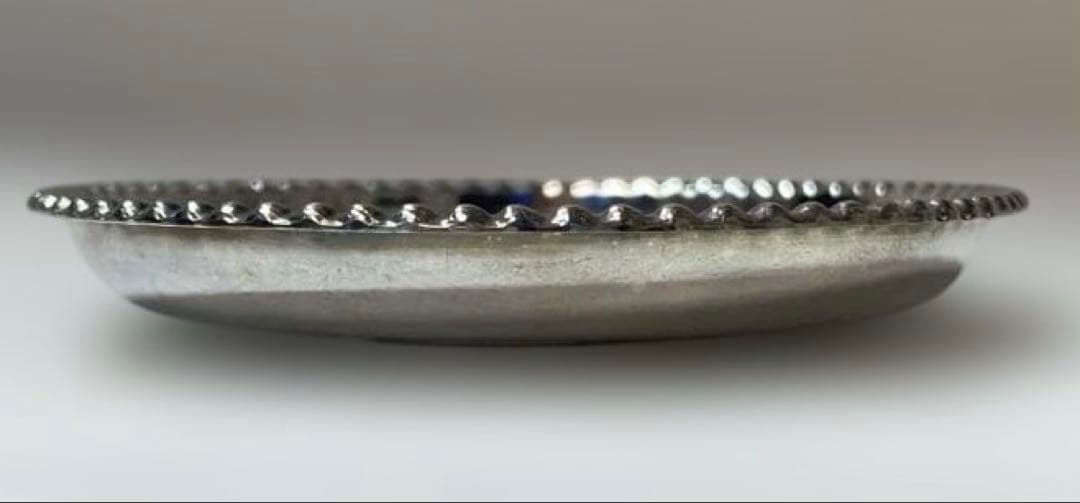 ビクトリア女王 純銀 コイン モチーフ皿、インドONE RUPEEコイン