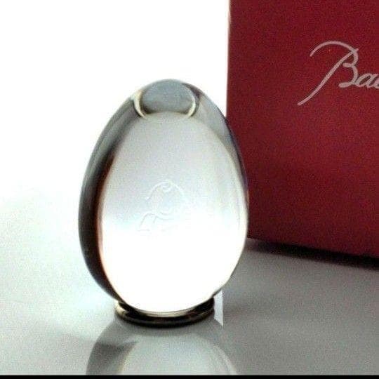 【美品】バカラ　ロイヤルエッグ 　キューピー　クリスタル卵型置物 　箱付き