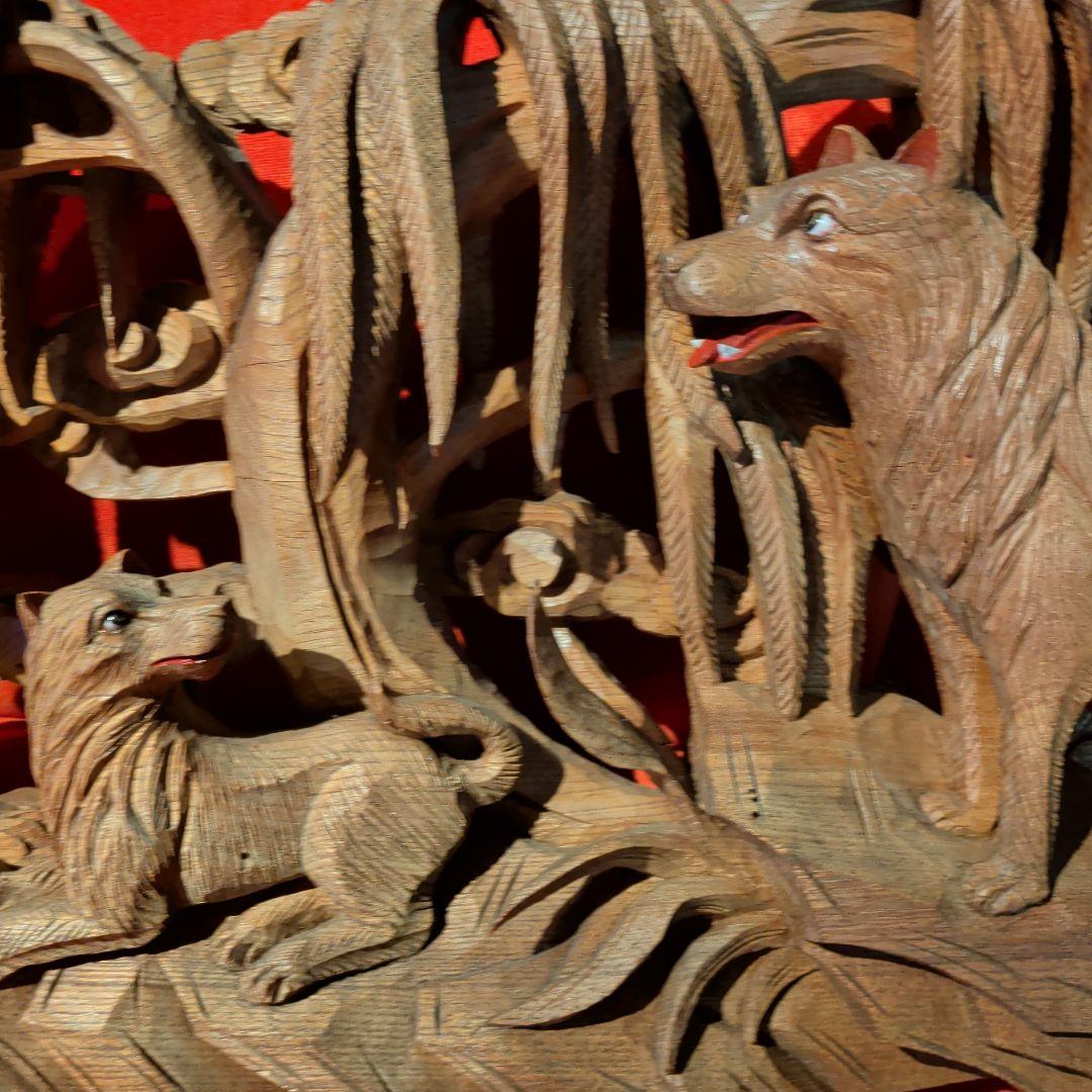 彫刻 木彫 欄間 だんじり 山車 神社仏閣 犬 動物 和柄