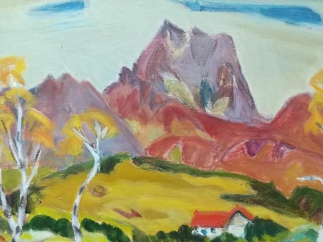 F8  「晩秋妙高高原」 絵画 油絵