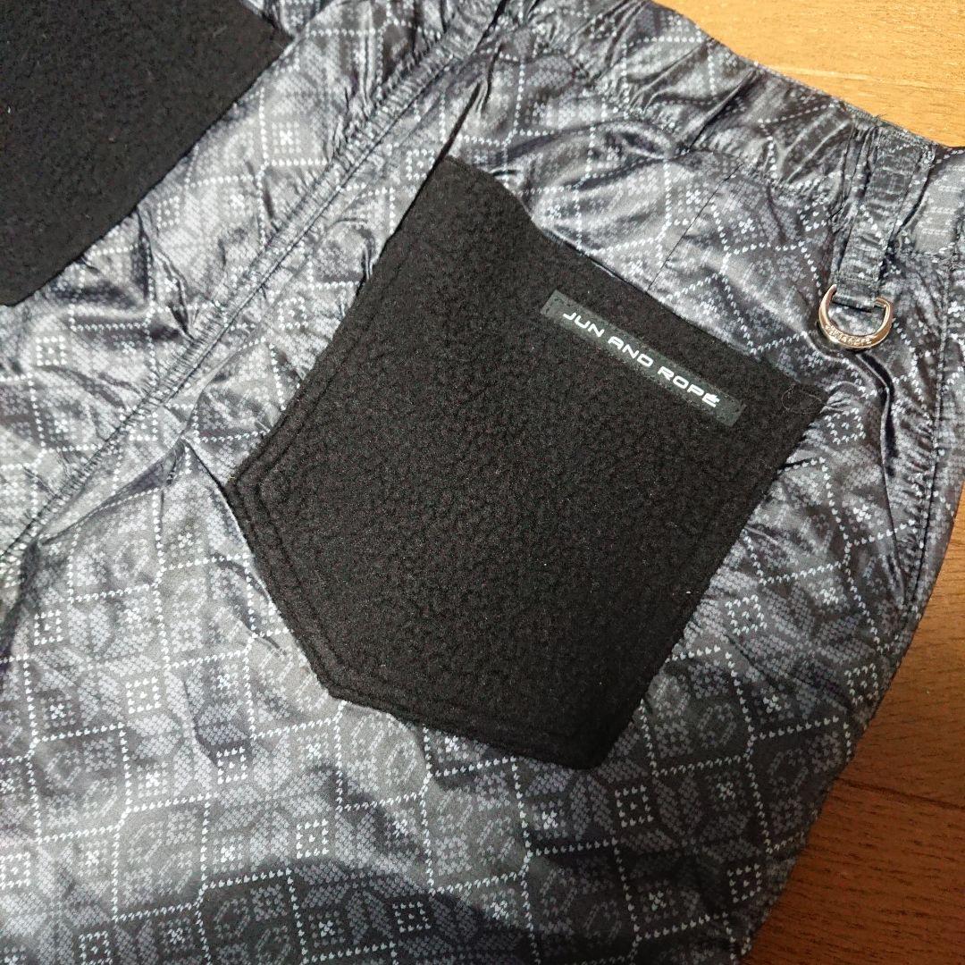 新品 JUN&ROPE ジュン&ロペ 中綿入りスカート L ブラック系総柄