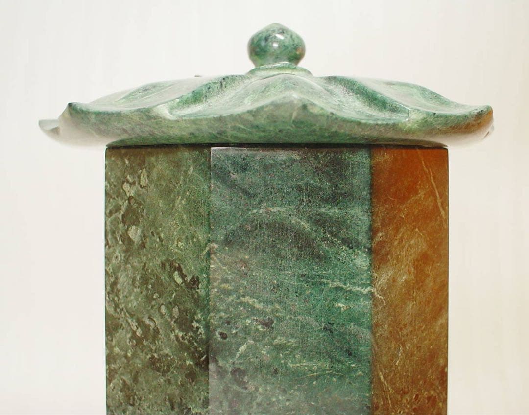 平安 末法 経塚 経筒 宝塔 蛇紋石 蓮華紋 仏像 仏教美術 骨董 古美術