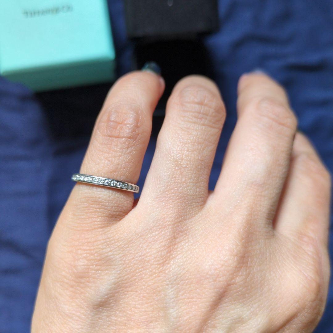 ティファニー　ハーフエタニティリング　pt950 8号