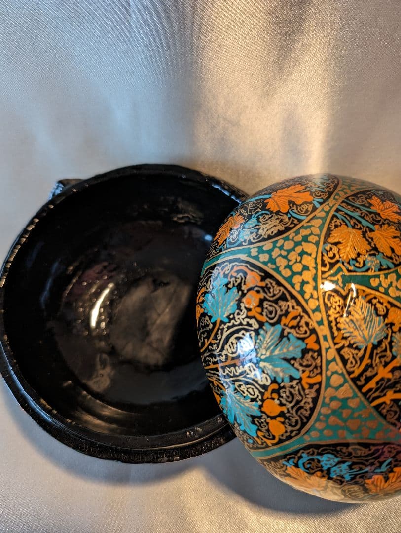 カシミール ペパーマシュ 蓋付き小鉢