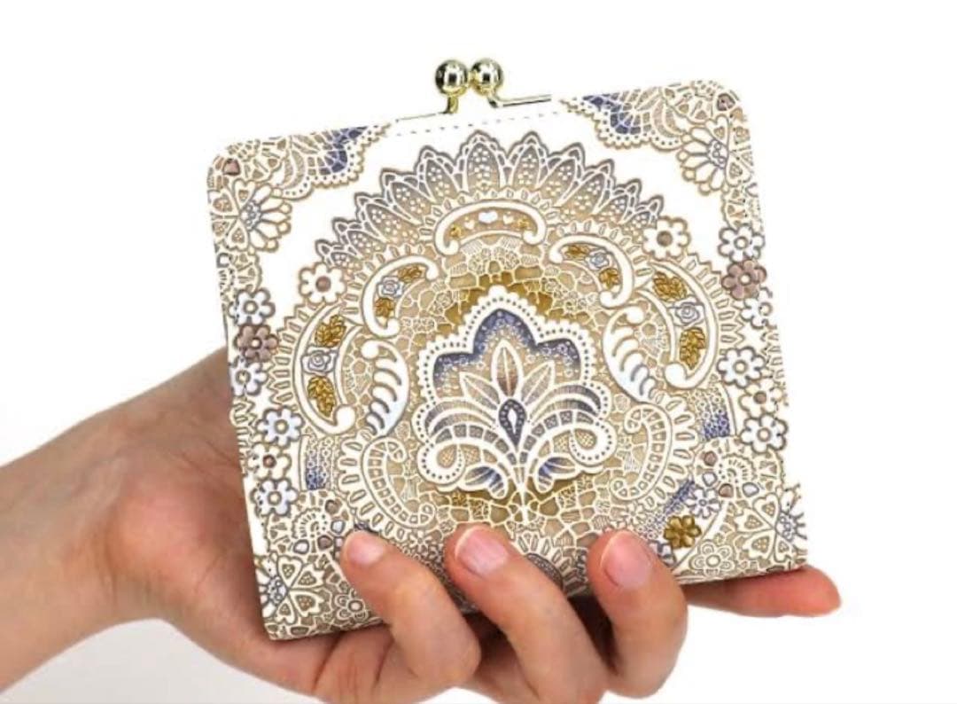 文庫屋大関　四角いがま口（アンティークレース）