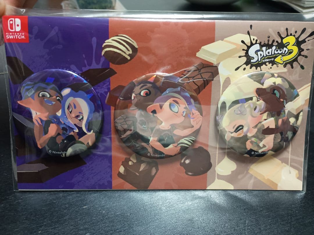 スプラトゥーン3 缶バッジ3種セット チョコレートフェス スプラ