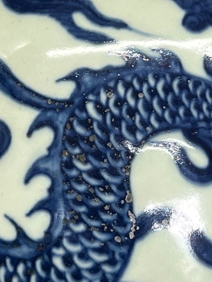 中国清時代 青花染付花瓶 重さ:4900g