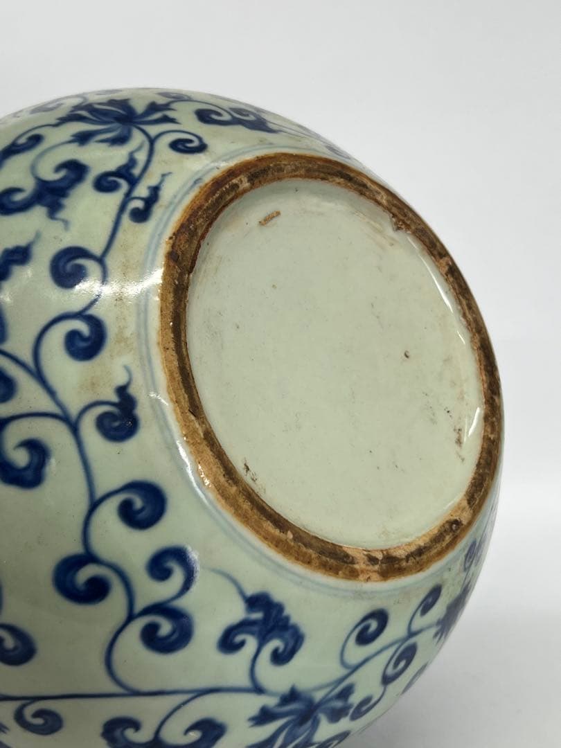 中国清時代 青花染付花瓶 重さ:4900g