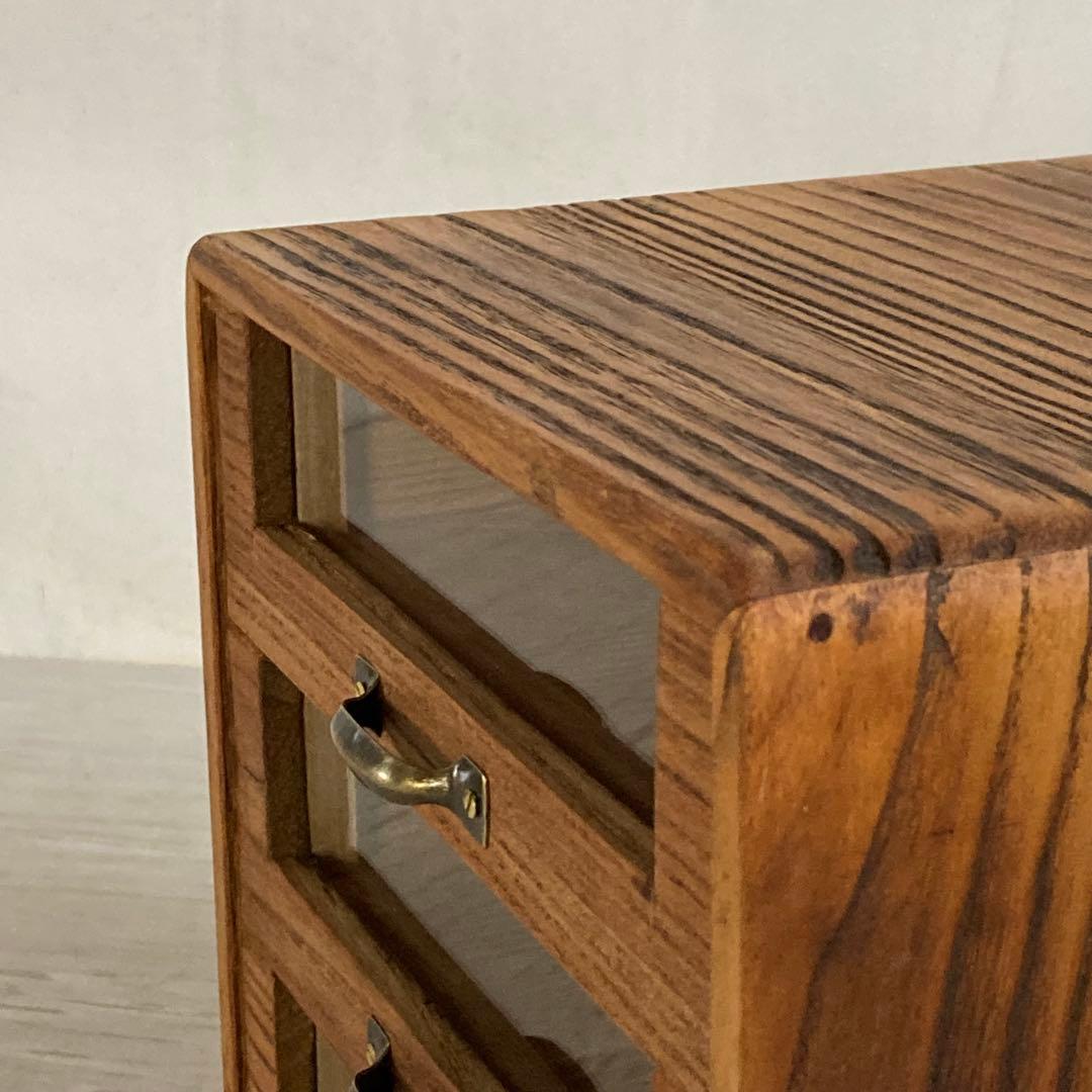 古い木製3杯 小引き出し 小物入れ 糸ケース 古家具 ディスプレイケース