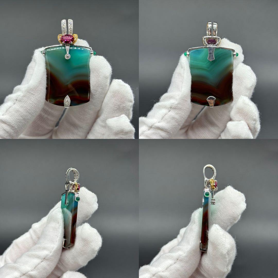 井口美一K18YG/WG メノウ ペンダントトップ - メルカリ