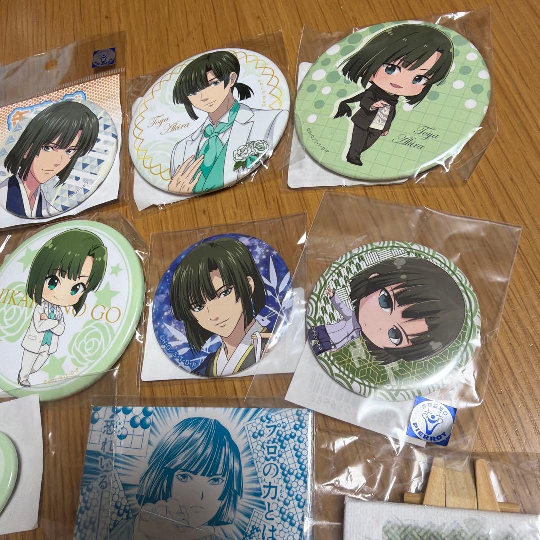 ヒカルの碁　塔矢アキラ　缶バッチ　スクエア　アクリルカード　セット　まとめ売り
