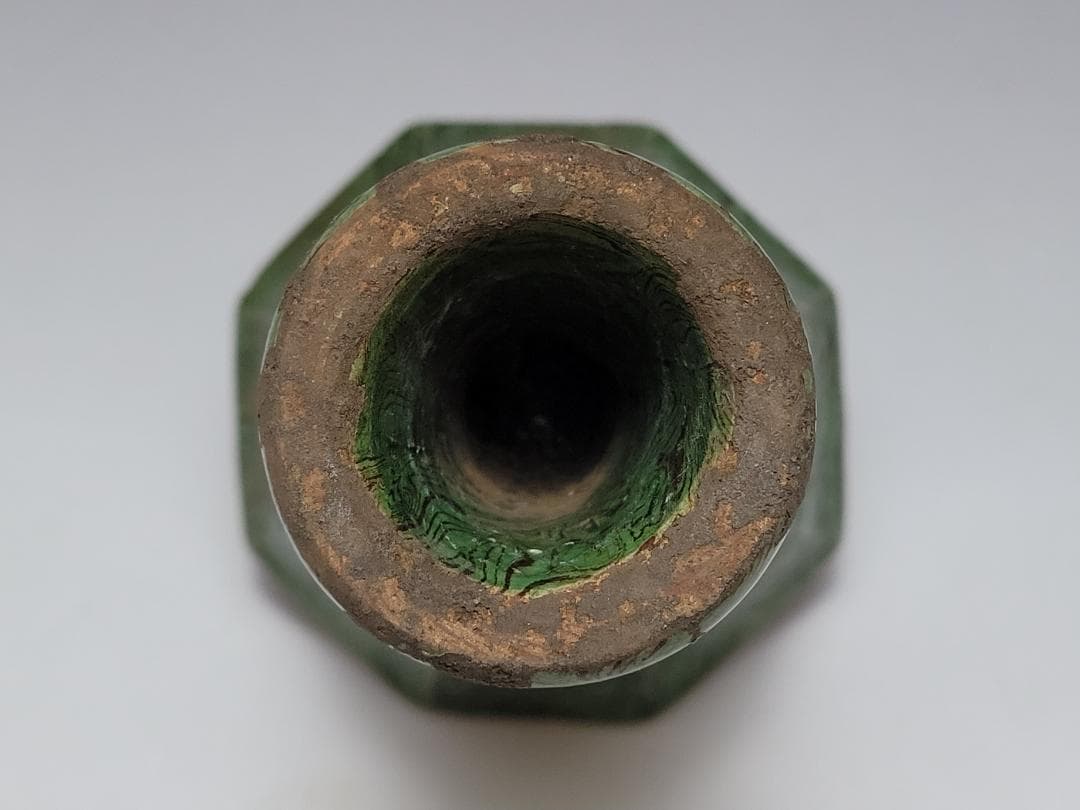 緑釉 練上 絞胎 高足杯 唐宋時代 高さ約10.5