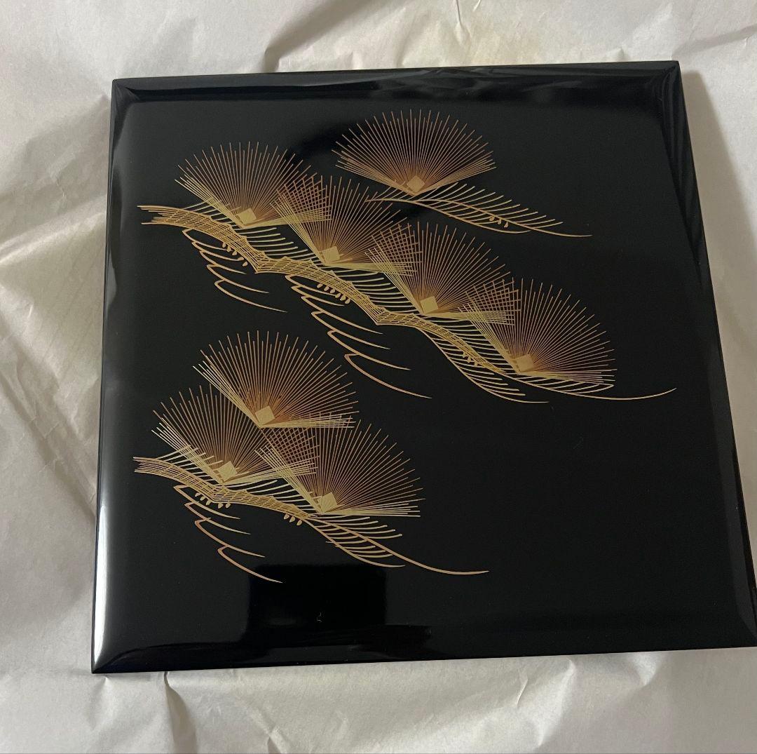 会津塗 三段重 天然木 松庵 お正月 未使用品 重箱