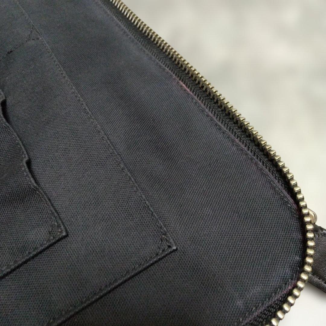 【美品】COACH コーチ ビジネスバッグ黒 レザー 刻印ロゴ A4収納可