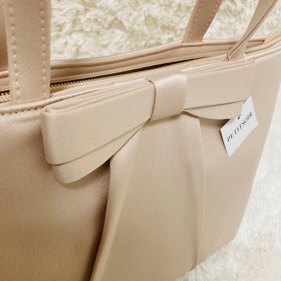 【 新品 タグ付 】東京ソワール リボン バッグ 入学 入園 ベージュフォーマル