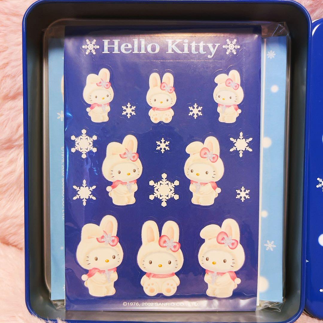 希少レア ハローキティ 缶ケース レターセット 北海道 雪ウサギ 2002
