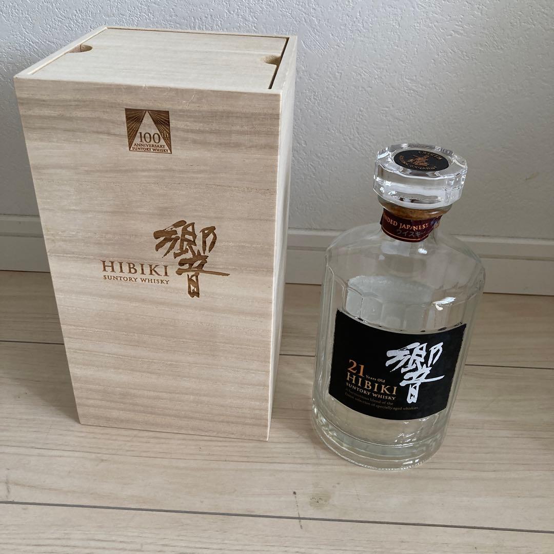 響 21年 ウイスキー 100周年記念ボトル木箱付き 空瓶