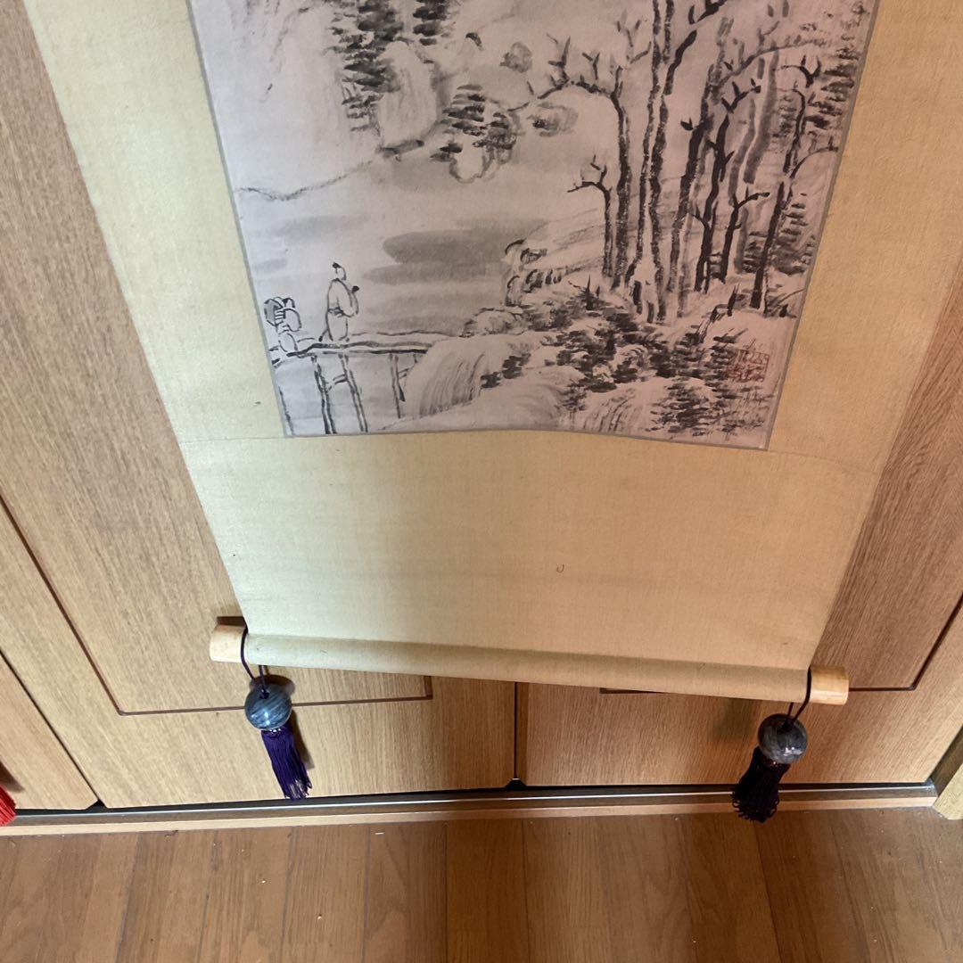 頼山陽 紙本掛軸 【 水墨 画 賛 】南画的要素が大きい作品 肉筆画