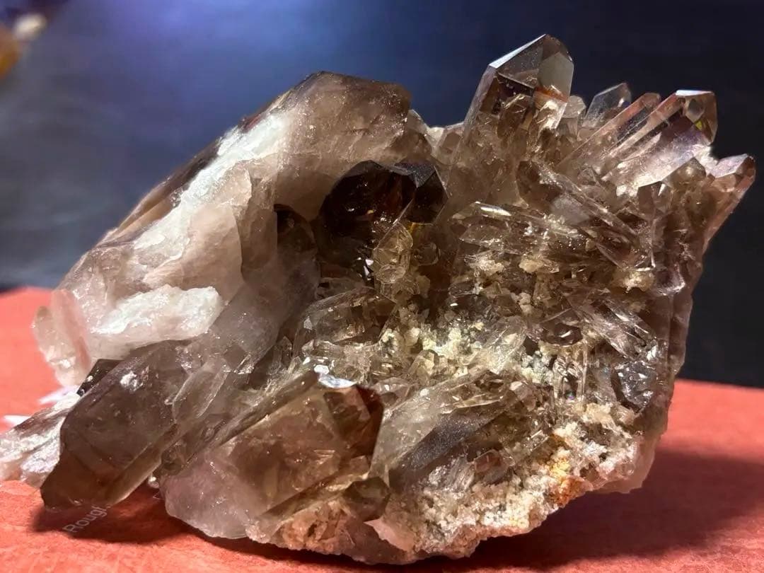 超キラキラ透明】天然スモーキークォーツ 大きめクラスター 煙水晶