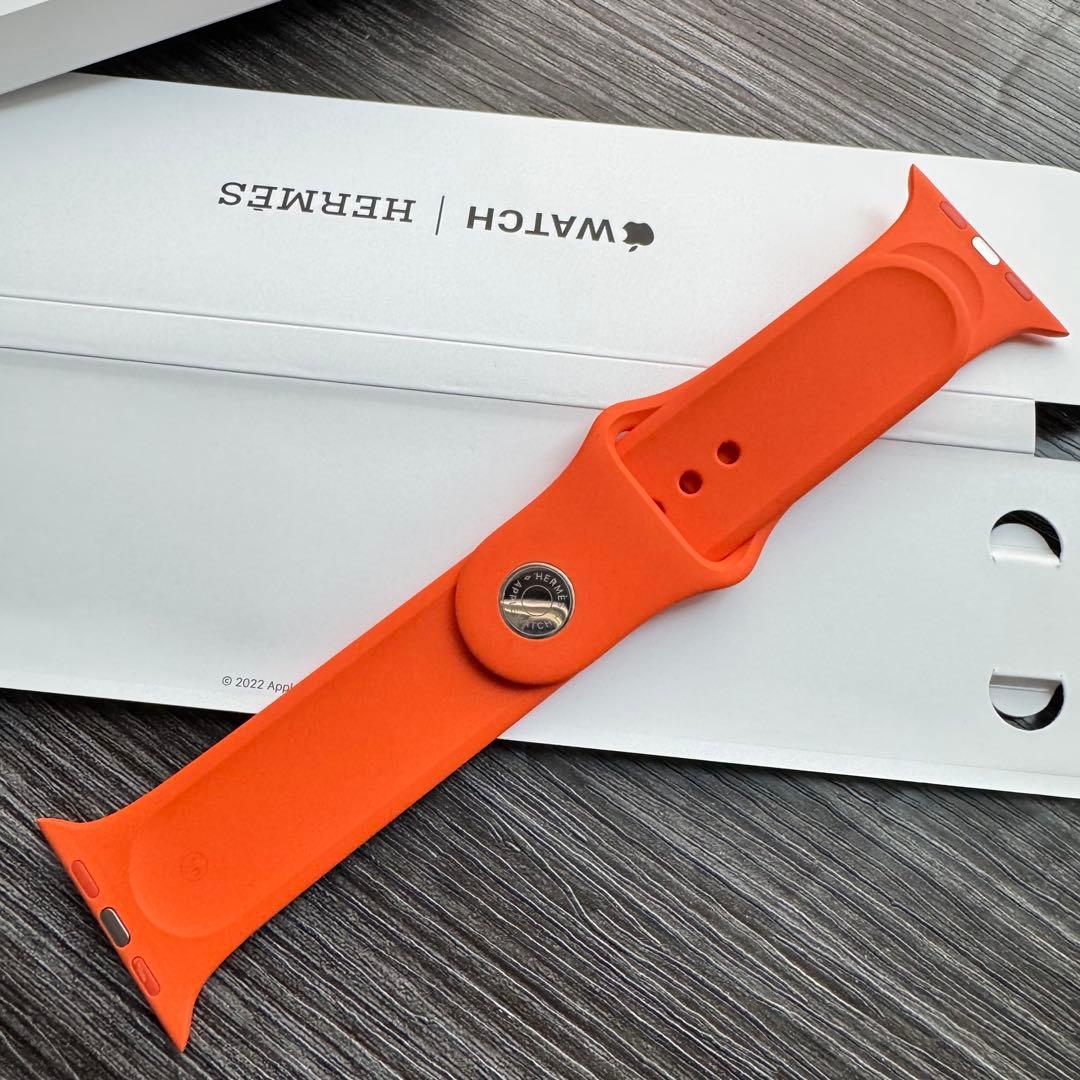 2824 Apple Watch エルメス　オレンジラバー　スポーツバンド