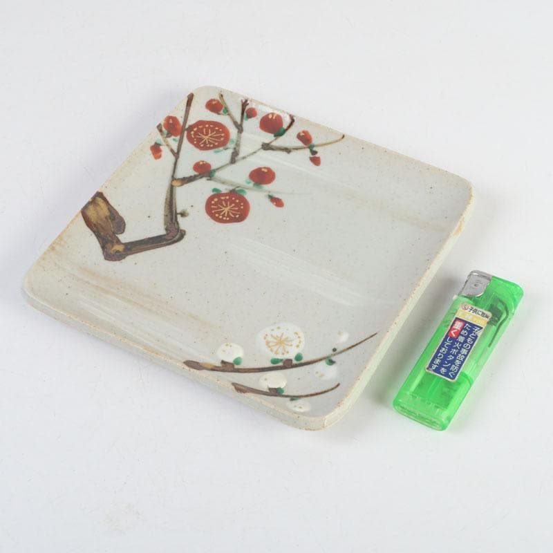 和食器 茶懐石 幸兵衛窯 絵変四方皿 銘々皿 五客 共箱