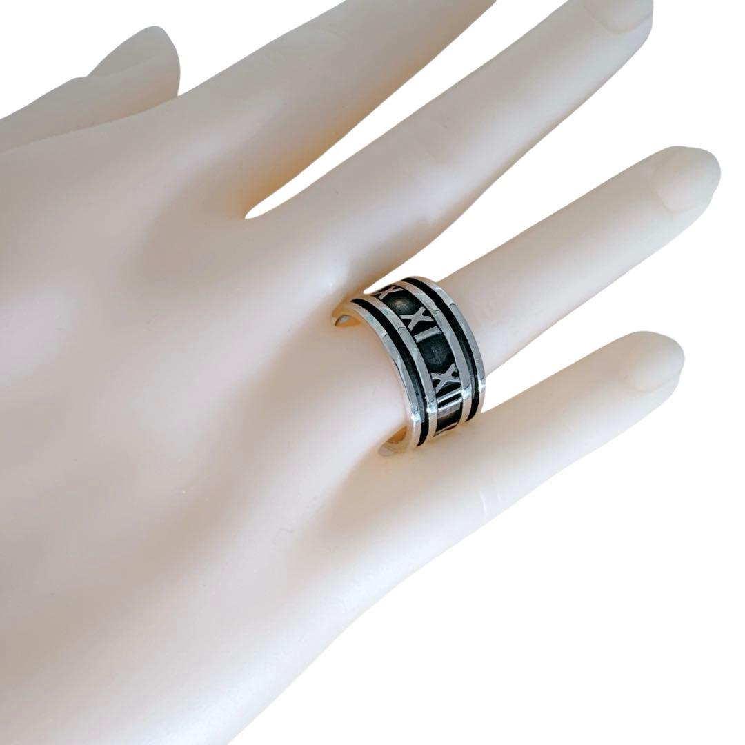 【光沢艶感仕上げ】ティファニー アトラス ワイド シルバー925 リング 17号