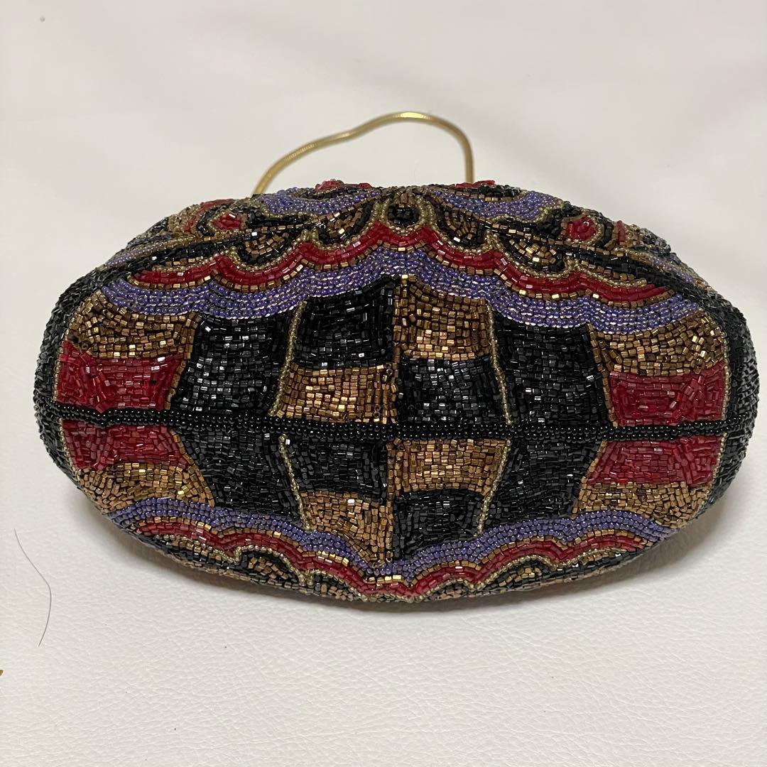 美品 LUMYはしもと パーティバッグ ビーズバッグ 皇室御用達 モルティ 装飾